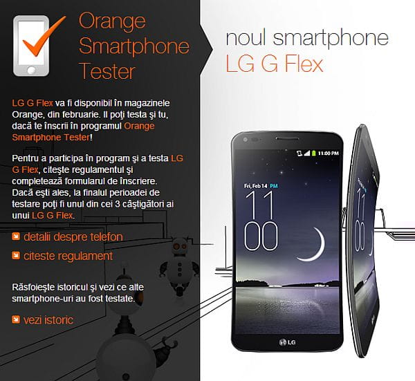 Orange Smartphone Tester LG G Flex